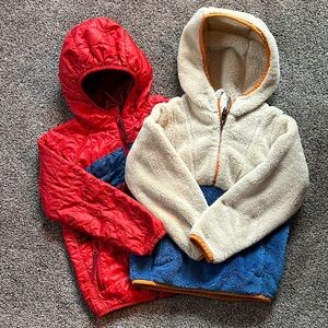 Cozy Red and Cream Kids Hooded Jackets